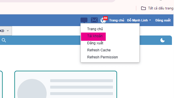 1. Vào Tài khoản